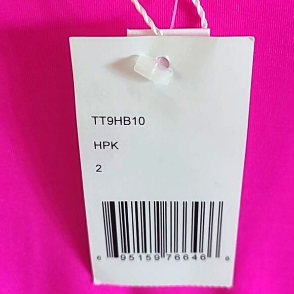 Trina Turk Women’s High Leg Tie Front One Piece Swimsuit – Size 2, Hot Pink NWT - Picture 9 of 11